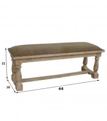 UPHOLSTERED SOLID WOOD & LEATHER BENCH
