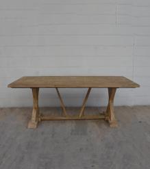 SOLID WOOD X BASE TRESTLE DINING TABLE
