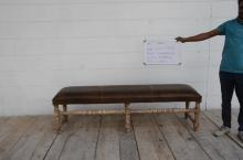 SOLID WOOD & UPHOLSTERED LEATHER BENCH