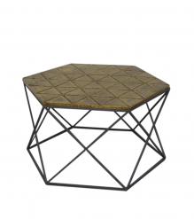 SOLID WOOD & IRON COFFEE TABLE