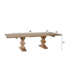SOLID WOOD PEDESTAL EXTENSION DINING TABLE