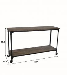 SOLID WOOD & IRON CONSOLE TABLE