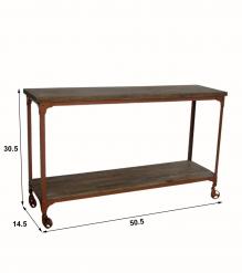 SOLID WOOD & IRON CONSOLE TABLE