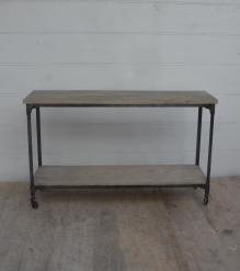 SOLID WOOD & IRON CONSOLE TABLE