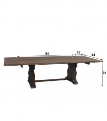 SOLID WOOD PEDESTAL EXTENSION DINING TABLE