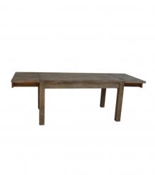 EXTENDABLE SOLID WOOD DINING TABLE W/ SELF-STORING EXTENSIONS