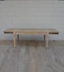 EXTENDABLE SOLID WOOD DINING TABLE W/ SELF-STORING EXTENSIONS