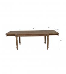 EXTENDABLE SOLID WOOD DINING TABLE W/ SELF-STORING EXTENSIONS