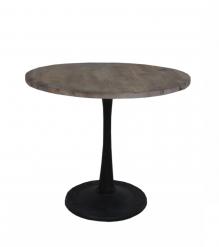 ROUND SOLID WOOD TOP & IRON BASE TABLE
