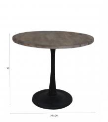 ROUND SOLID WOOD TOP & IRON BASE TABLE
