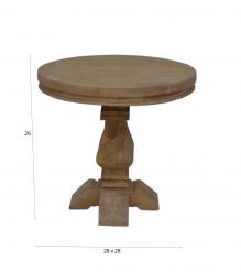 SOLID WOOD ROUND PEDESTAL END TABLE