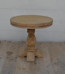 SOLID WOOD ROUND PEDESTAL END TABLE