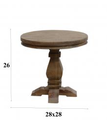 SOLID WOOD ROUND PEDESTAL END TABLE