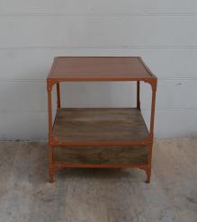 SOLID WOOD & IRON 1 DRAWER END TABLE NIGHTSTAND