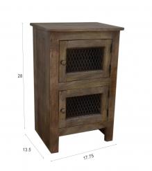 SOLID WOOD 2 DOOR END TABLE / NIGHTSTAND