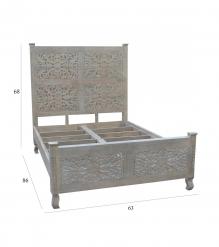 HAND CARVED SOLID WOOD Queen bed