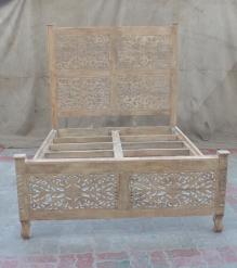 HAND CARVED SOLID WOOD Queen bed