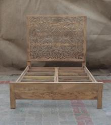 HAND CARVED SOLID WOOD Queen bed