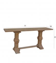 SOLID WOOD PEDESTAL CONSOLE / SOFA TABLE