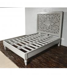 HAND CARVED SOLID WOOD QUEEN BED