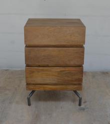 SOLID WOOD 3 DRAWER END TABLE / NIGHTSTAND
