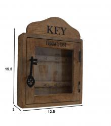 SOLID WOOD & GLASS KEY BOX