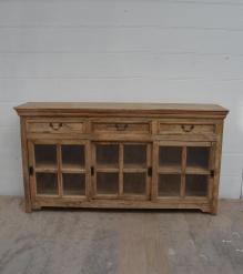 TRADITIONAL SOLID WOOD 3 DOOR SLIDERS WITH DRAWERS SIDEBOARD
