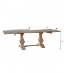 SOLID WOOD PEDESTAL EXTENSION DINING TABLE