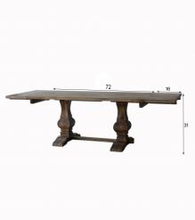 SOLID WOOD PEDESTAL EXTENSION DINING TABLE