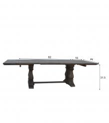 SOLID WOOD PEDESTAL EXTENSION DINING TABLE