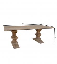 SOLID WOOD PEDESTAL DINING TABLE