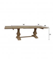 SOLID WOOD PEDESTAL TRESTLE TABLE W / EXTENSIONS