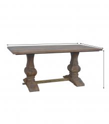 SOLID WOOD PEDESTAL DINING TABLE