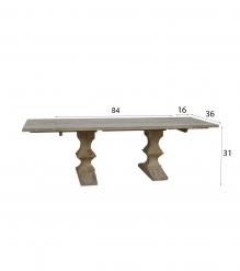 SOLID WOOD PEDESTAL EXTENSION DINING TABLE