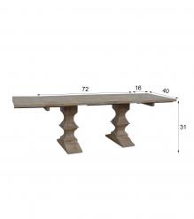 SOLID WOOD PEDESTAL EXTENSION DINING TABLE