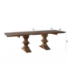 SOLID WOOD PEDESTAL EXTENSION DINING TABLE