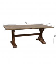 SOLID WOOD X BASE TRESTLE DINING TABLE W/ EXTENSIONS