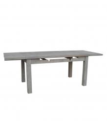 EXTENDABLE SOLID WOOD DINING TABLE W/ SELF-STORING EXTENSIONS