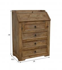 SOLID WOOD 4 DRAWER PULL DOWN FRONT WRITING DESK