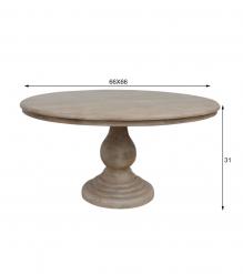 ROUND SOLID WOOD DINING TABLE