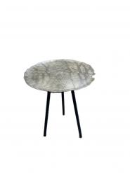 Carved Metal End Table