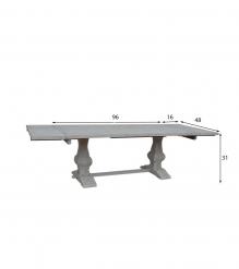 SOLID WOOD PEDESTAL TRESTLE TABLE W / EXTENSIONS