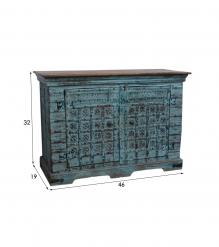 VINTAGE RECLAIMED TEAK CABINET W/ DESIGN
