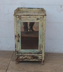 VINTAGE RECLAIMED TEAK & GLASS CABINET
