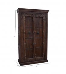 VINTAGE SOLID RECLAIMED TEAK WOOD CABINET W/ SHELVES