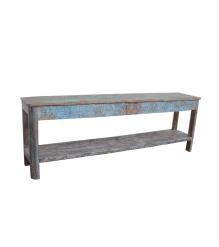 HAND CARVED SOLID RECLAIMED WOOD CONSOLE TABLE