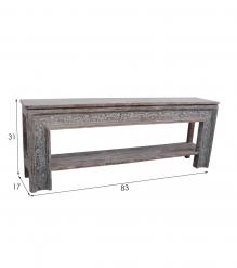 HAND CARVED SOLID RECLAIMED TEAK WOOD CONSOLE TABLE