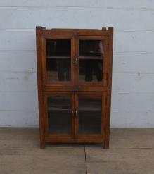 VINTAGE RECLAIMED TEAK & GLASS CABINET