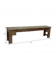 HAND CARVED SOLID WOOD BENCH