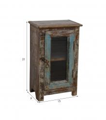 SOLID RECLAIMED WOOD & GLASS CABINET